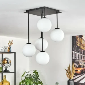 hofstein Gastor Plafonnier, Boule lumineuse Blanc, 5 lumières* Lampes En Verre