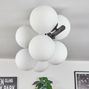 hofstein Gastor Plafonnier, Boule lumineuse Blanc, 8 lumières* Lampes En Verre