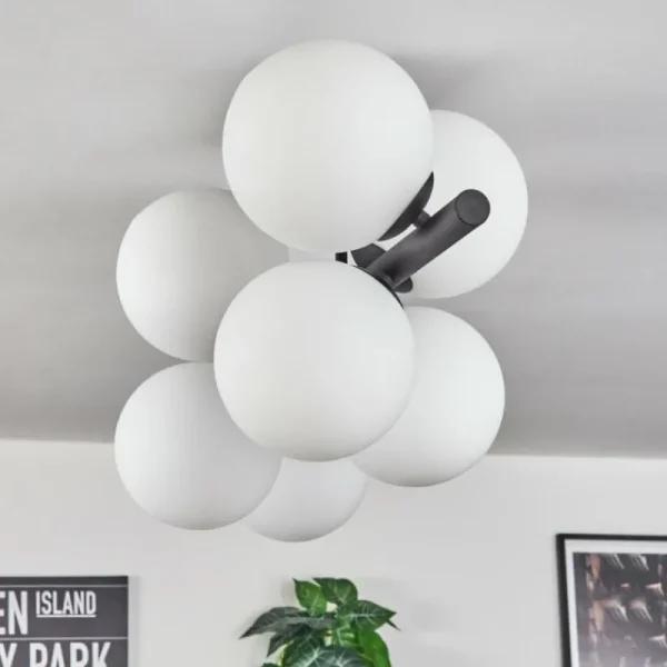 hofstein Gastor Plafonnier, Boule lumineuse Blanc, 8 lumières* Lampes En Verre