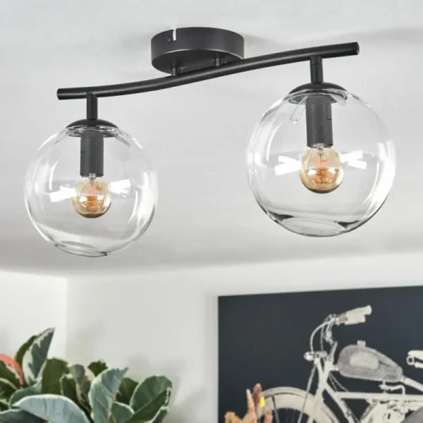 hofstein Gastor Plafonnier, Boule lumineuse Clair, 2 lumières* Lampes En Verre