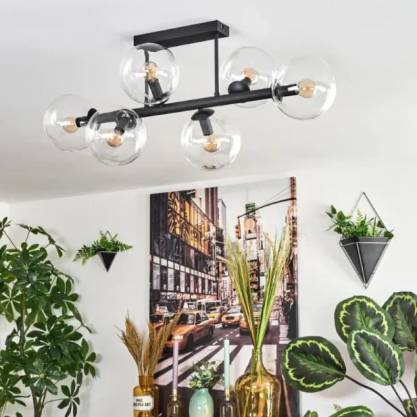 hofstein Gastor Plafonnier, Boule lumineuse Clair, 6 lumières* Lampes En Verre
