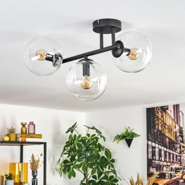 hofstein Gastor Plafonnier, Boule lumineuse Clair, 3 lumières* Lampes En Verre