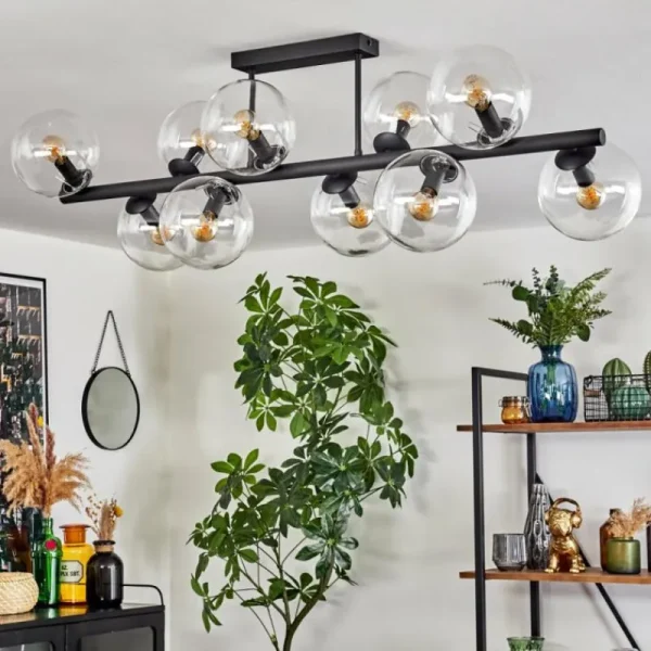 hofstein Gastor Plafonnier, Boule lumineuse Clair, 10 lumières* Lampes En Verre