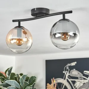hofstein Gastor Plafonnier, Boule lumineuse Ambre, Clair, Fumé, 2 lumières* Lampes Modernes