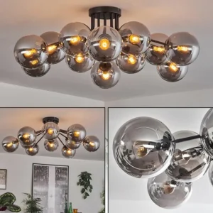 hofstein Gastor Plafonnier Fumé, 12 lumières* Lampes Modernes
