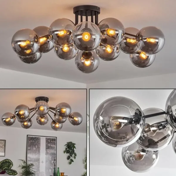 hofstein Gastor Plafonnier Fumé, 12 lumières* Lampes Modernes