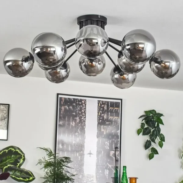 hofstein Gastor Plafonnier Fumé, 12 lumières* Lampes Modernes