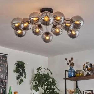 hofstein Gastor Plafonnier Fumé, 12 lumières* Lampes Modernes