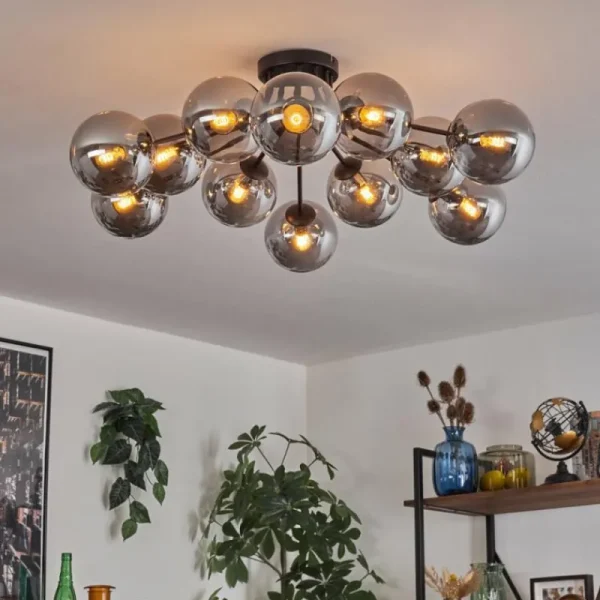 hofstein Gastor Plafonnier Fumé, 12 lumières* Lampes Modernes