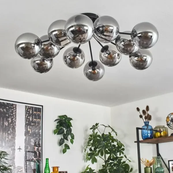 hofstein Gastor Plafonnier Fumé, 12 lumières* Lampes Modernes
