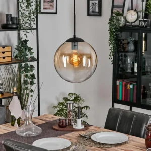 hofstein Gastor Suspension, Boule lumineuse, Suspension Ambre, Clair, 1 lumière* Lampes En Verre