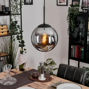 hofstein Gastor Suspension, Boule lumineuse 25 cm Fumé, 1 lumière* Lampes Modernes