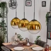 hofstein Gastor Suspension, Boule lumineuse, Suspension Or, Clair, 3 lumières* Lampes En Verre