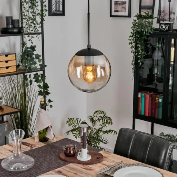hofstein Gastor Suspension, Boule lumineuse Ambre, Clair, 1 lumière* Lampes En Verre