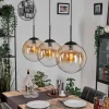 hofstein Gastor Suspension, Boule lumineuse, Suspension Ambre, Clair, 3 lumières* Lampes En Verre