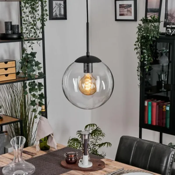 hofstein Gastor Suspension, Boule lumineuse 25 cm Clair, 1 lumière* Lampes En Verre
