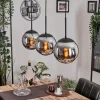 hofstein Gastor Suspension, Boule lumineuse Chrome, Fumé, 3 lumières* Lampes Modernes