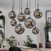 hofstein Gastor Suspension, Boule lumineuse, Suspension Fumé, 8 lumières* Lampes Modernes