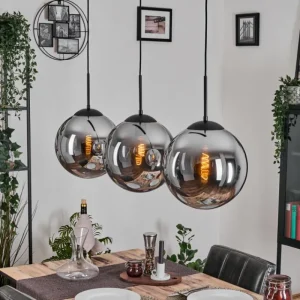 hofstein Gastor Suspension, Boule lumineuse, Suspension Fumé, 3 lumières* Lampes Modernes