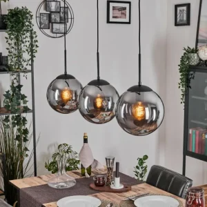 hofstein Gastor Suspension, Boule lumineuse Noir, 3 lumières* Lampes Modernes