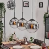 hofstein Gastor Suspension, Boule lumineuse, Suspension Chrome, Clair, Fumé, 3 lumières* Lampes Modernes