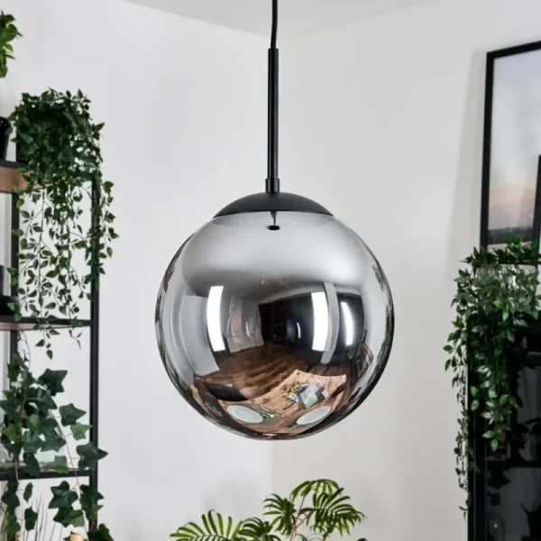 hofstein Gastor Suspension, Boule lumineuse 25 cm Fumé, 1 lumière* Lampes Modernes