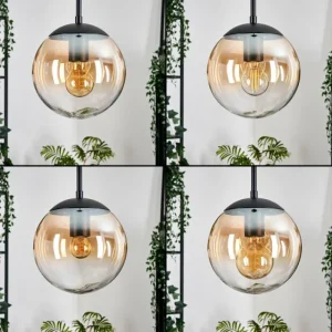 hofstein Gastor Suspension, Boule lumineuse Ambre, Clair, 3 lumières* Lampes En Verre