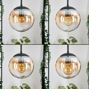 hofstein Gastor Suspension, Boule lumineuse Ambre, Clair, 1 lumière* Lampes En Verre