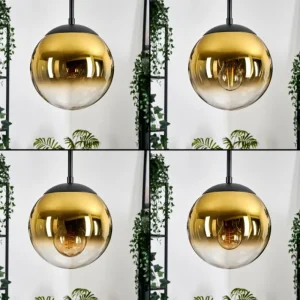 hofstein Gastor Suspension, Boule lumineuse 30 cm Or, Clair, 3 lumières* Lampes En Verre