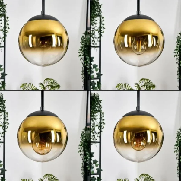 hofstein Gastor Suspension, Boule lumineuse 30 cm Or, Clair, 3 lumières* Lampes En Verre