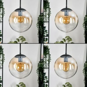hofstein Gastor Suspension, Boule lumineuse Ambre, Clair, 3 lumières* Lampes En Verre
