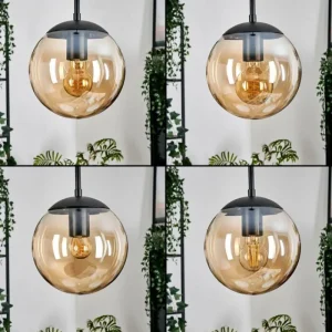 hofstein Gastor Suspension, Boule lumineuse Ambre, 3 lumières* Lampes En Verre