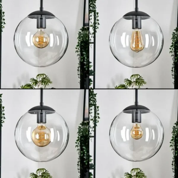 hofstein Gastor Suspension, Boule lumineuse 25 cm Clair, 1 lumière* Lampes En Verre