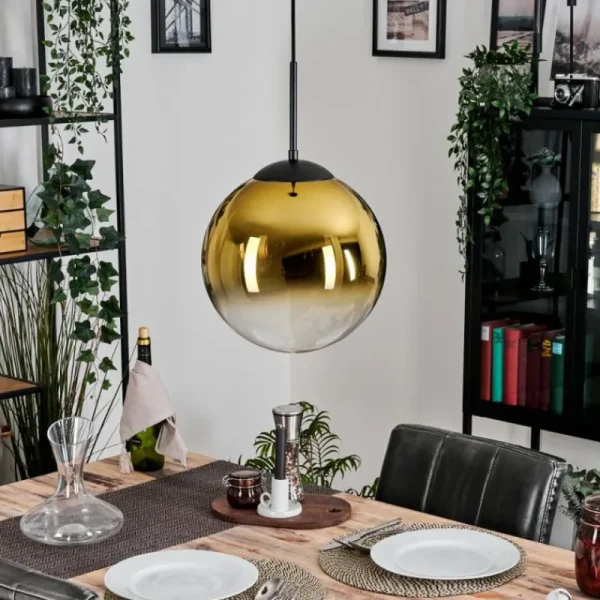 hofstein Gastor Suspension, Boule lumineuse 30 cm Or, Clair, 1 lumière* Lampes En Verre