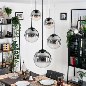 hofstein Gastor Suspension, Boule lumineuse 45 cm Noir, 5 lumières* Lampes Modernes