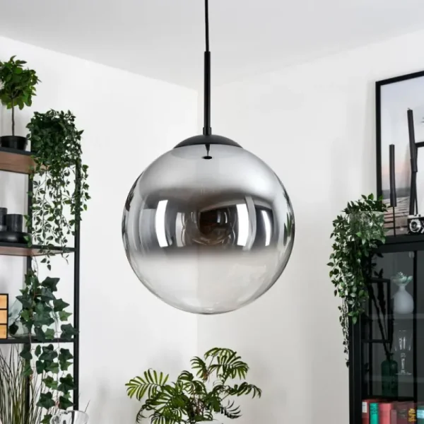 hofstein Gastor Suspension, Boule lumineuse Clair, Fumé, 1 lumière* Lampes Modernes