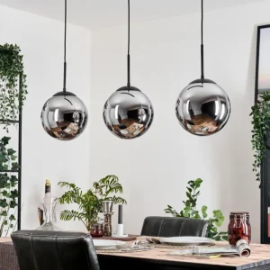 hofstein Gastor Suspension, Boule lumineuse Noir, 3 lumières* Lampes Modernes