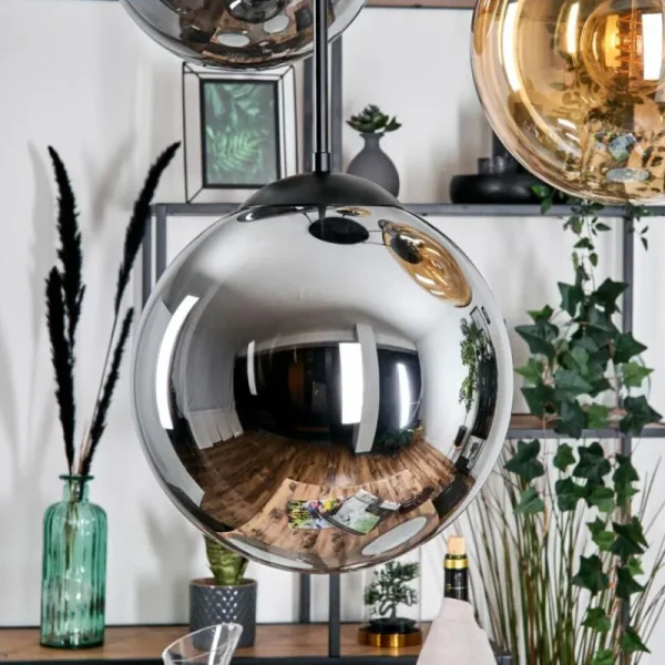 hofstein Gastor Suspension, Boule lumineuse 45 cm Noir, 5 lumières* Lampes Modernes