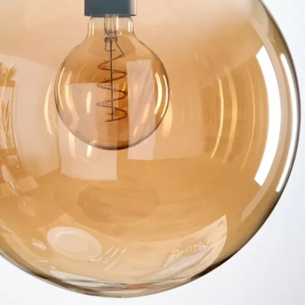 hofstein Gastor Suspension, Boule lumineuse Ambre, 1 lumière* Lampes En Verre