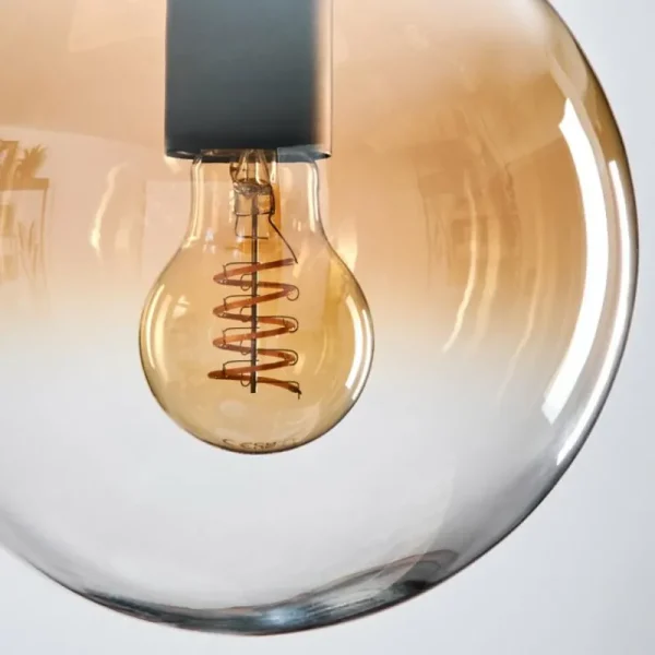 hofstein Gastor Suspension, Boule lumineuse Ambre, Clair, 3 lumières* Lampes En Verre