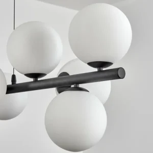 hofstein Gastor Suspension, Boule lumineuse, Suspension Blanc, 10 lumières* Lampes En Verre