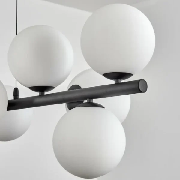 hofstein Gastor Suspension, Boule lumineuse, Suspension Blanc, 10 lumières* Lampes En Verre