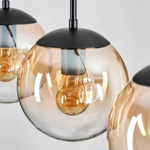 hofstein Gastor Suspension, Boule lumineuse Ambre, Clair, 3 lumières* Lampes En Verre