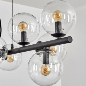 hofstein Gastor Suspension, Boule lumineuse, Suspension Clair, 10 lumières* Lampes En Verre