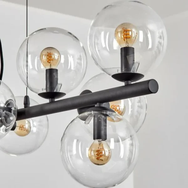 hofstein Gastor Suspension, Boule lumineuse, Suspension Clair, 10 lumières* Lampes En Verre