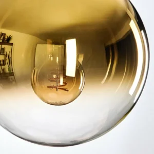 hofstein Gastor Suspension, Boule lumineuse 30 cm Or, Clair, 3 lumières* Lampes En Verre