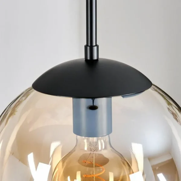 hofstein Gastor Suspension, Boule lumineuse Ambre, Clair, 3 lumières* Lampes En Verre