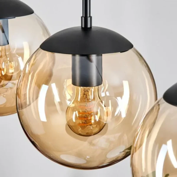 hofstein Gastor Suspension, Boule lumineuse Ambre, 3 lumières* Lampes En Verre