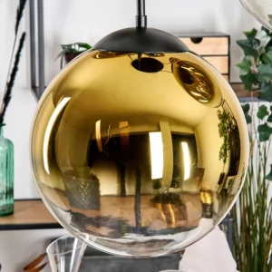 hofstein Gastor Suspension, Boule lumineuse 45 cm Noir, 5 lumières* Lampes En Verre