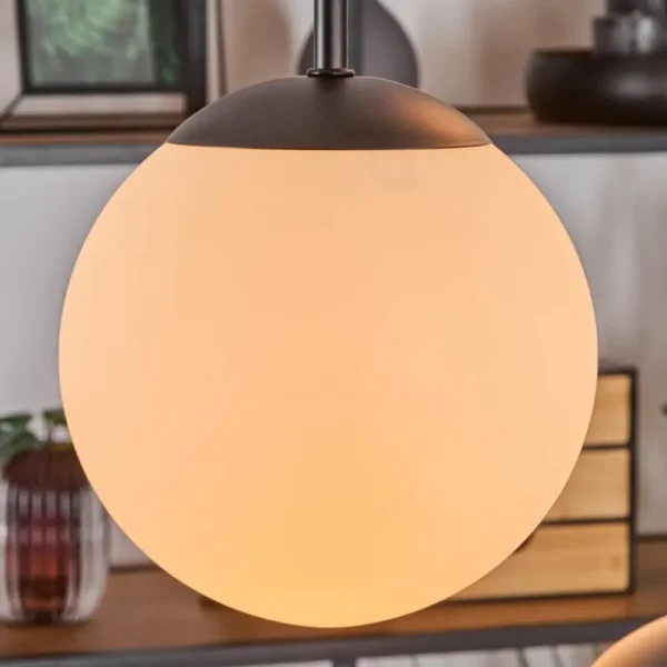 hofstein Gastor Suspension, Boule lumineuse, Suspension Blanc, 5 lumières* Lampes En Verre